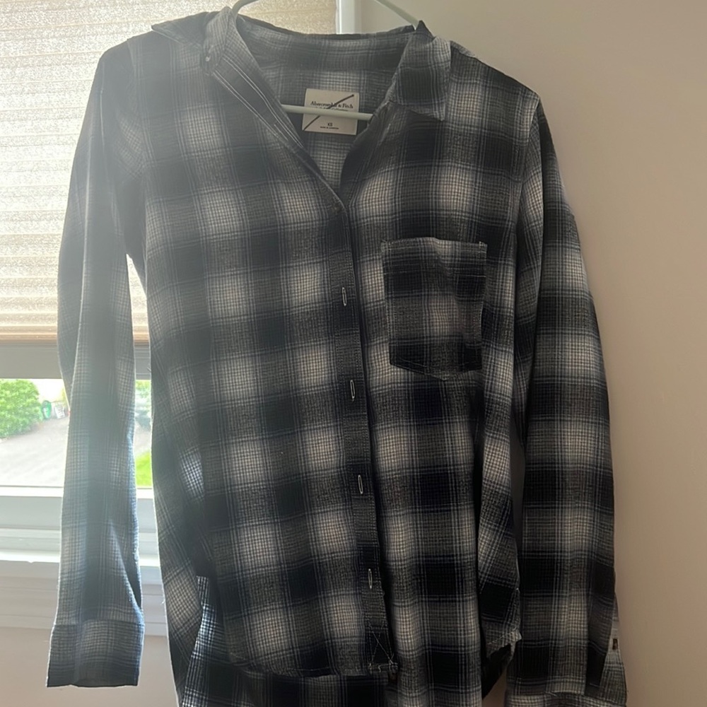 Blue and Black Abercrombie flannel